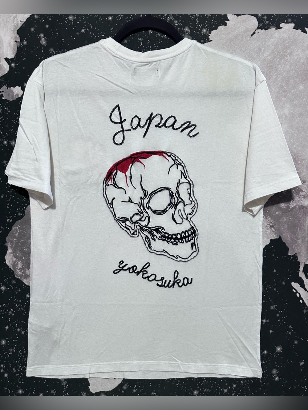 Zara Man Yokosuka Japan Embroidered Skull Shirt